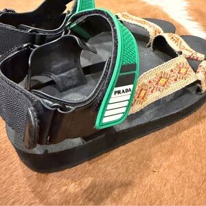 Prada Nomad Embroidered Sandals size 39.5